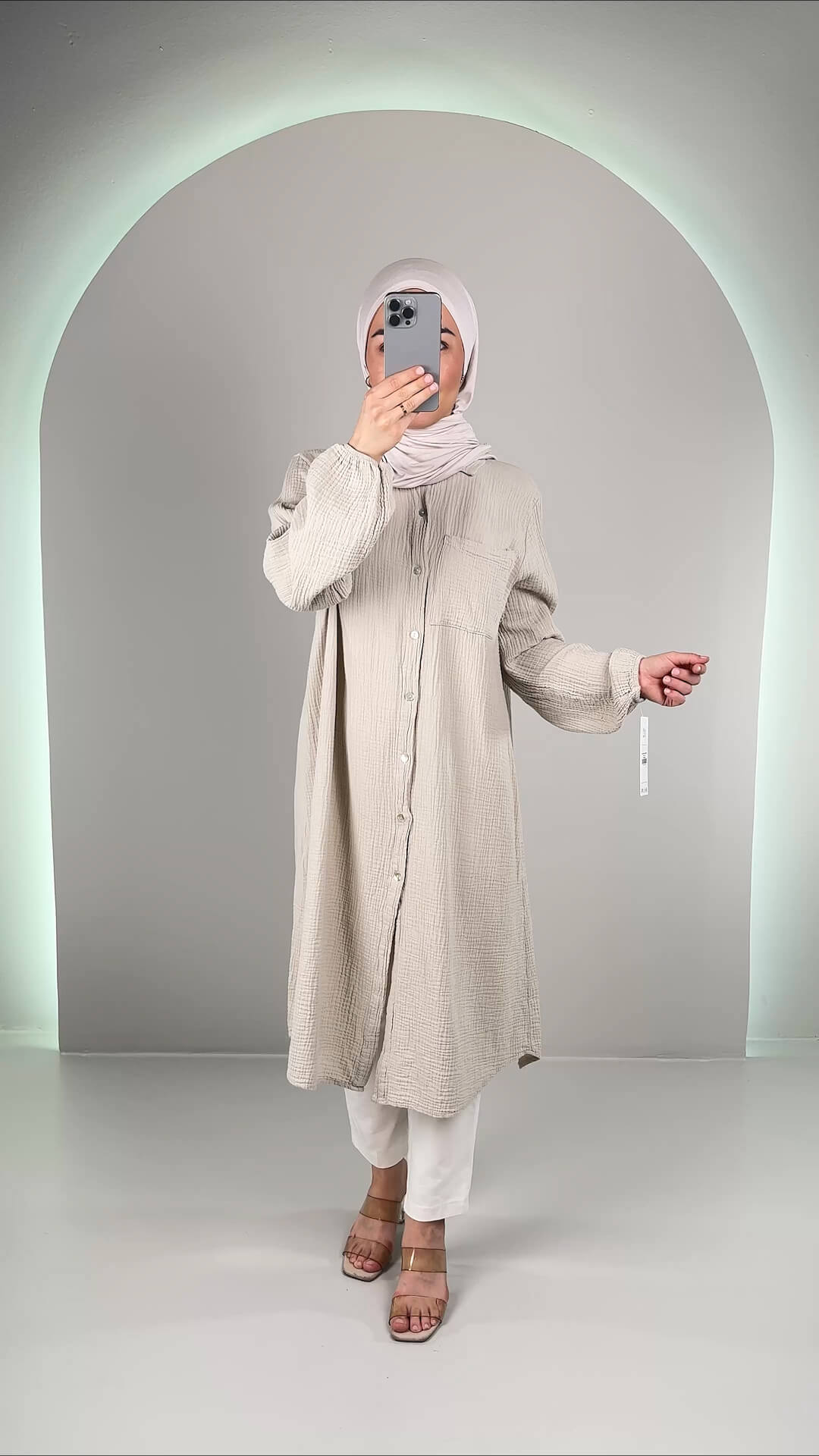 Yale Musselin Oberteil Beige