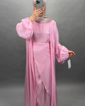 Gabiya Abaya Bej Pembe