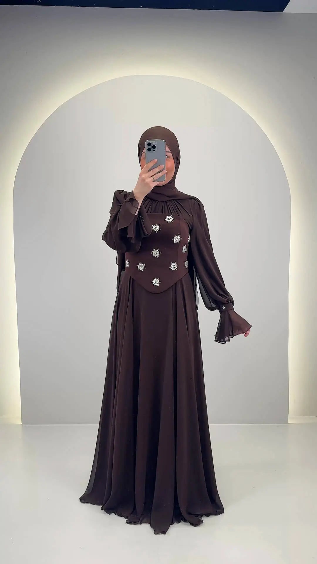 Tisla Abendkleid Braun