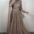 Narin Exklusive Abendkleid Taupe