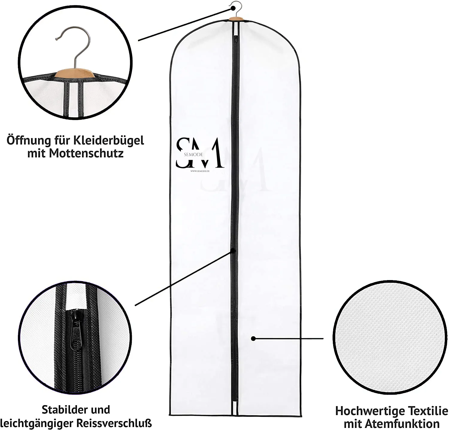 Atmungsaktiver Kleidersack für Abend & Brautkleider - Semode