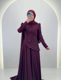 Adela evening dress brown