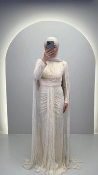 Nirama Abendkleid Cremeweiß