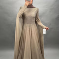 Hifa Exklusive Abendkleid Taupe