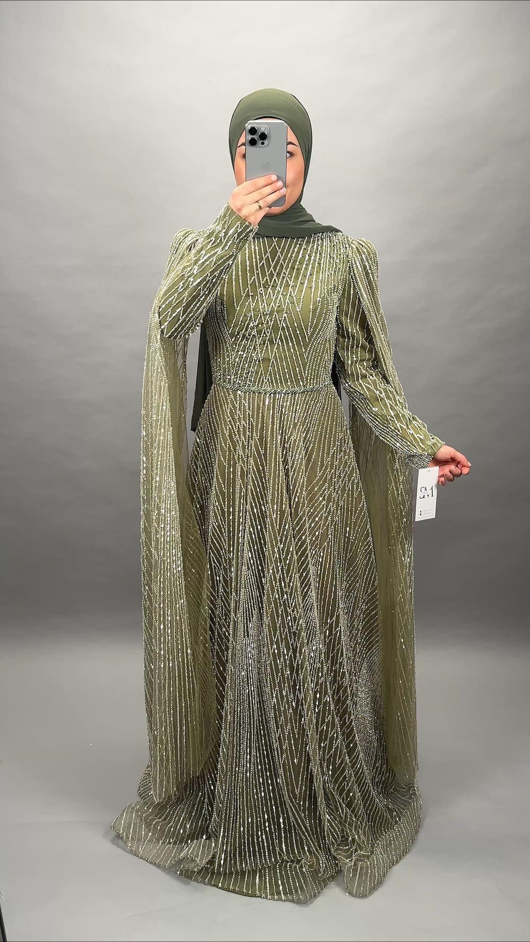 Huma Exklusive Abendkleid Grün