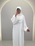 Misa Abaya Seti Khimar ile Beyaz