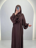 Misa Abaya Seti ve Khimar Kahverengi