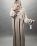 Mila Abaya Set with Khimar Taupe