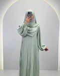 Hifaya Abaya Set with Khimar Mint