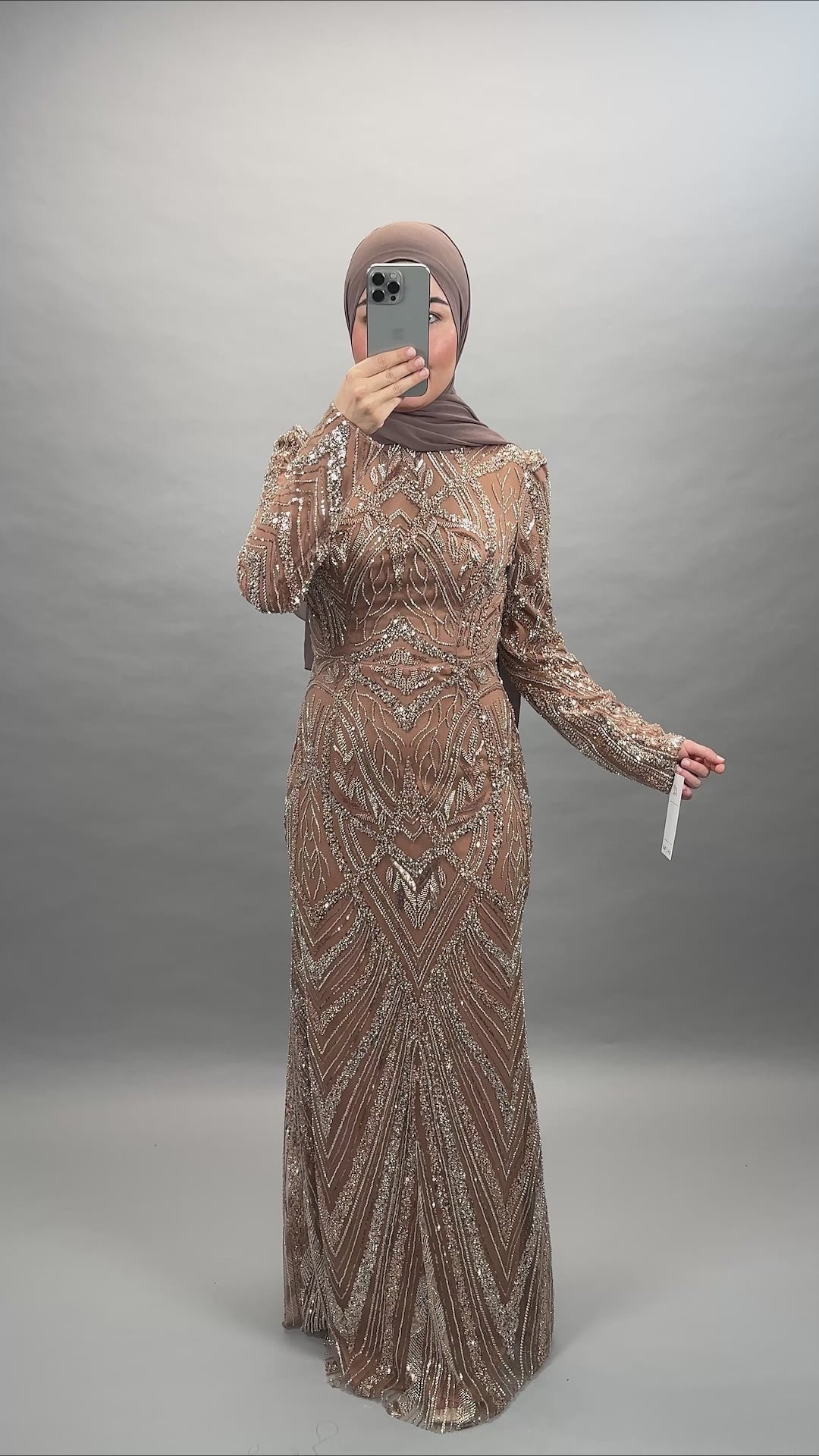 Robe de soirée Huda bronze