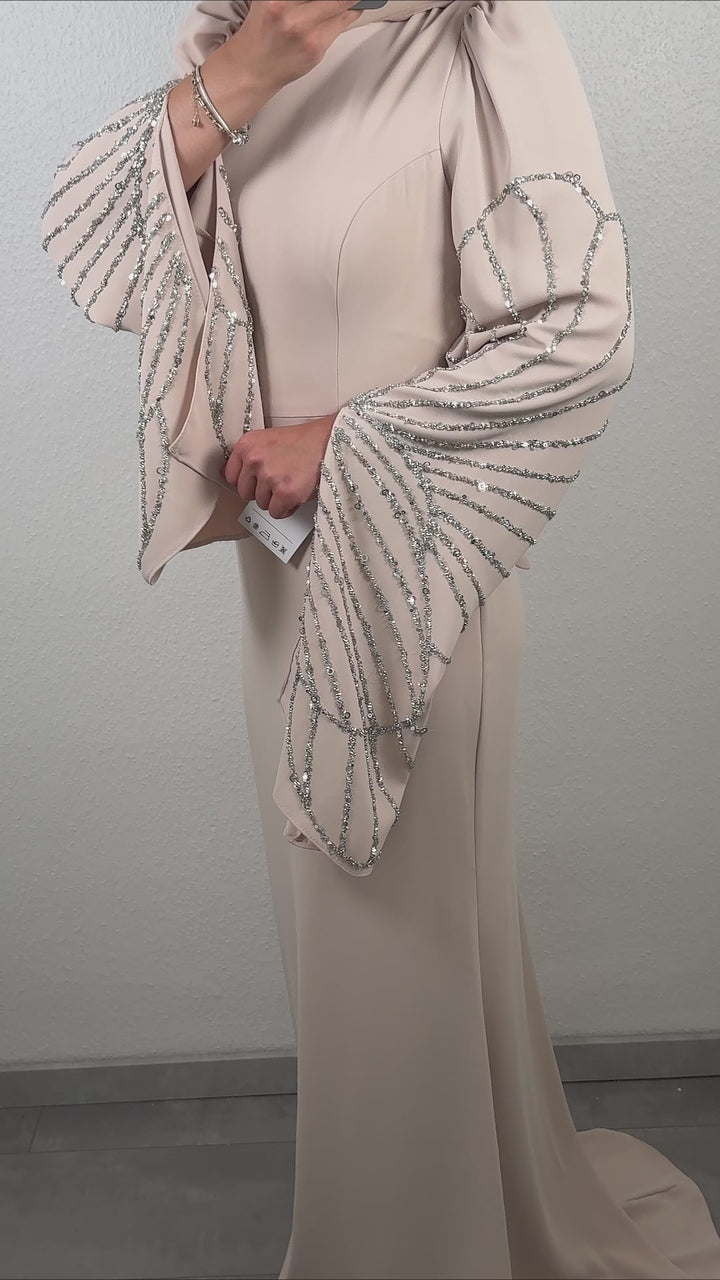 Robe de soirée Alev beige