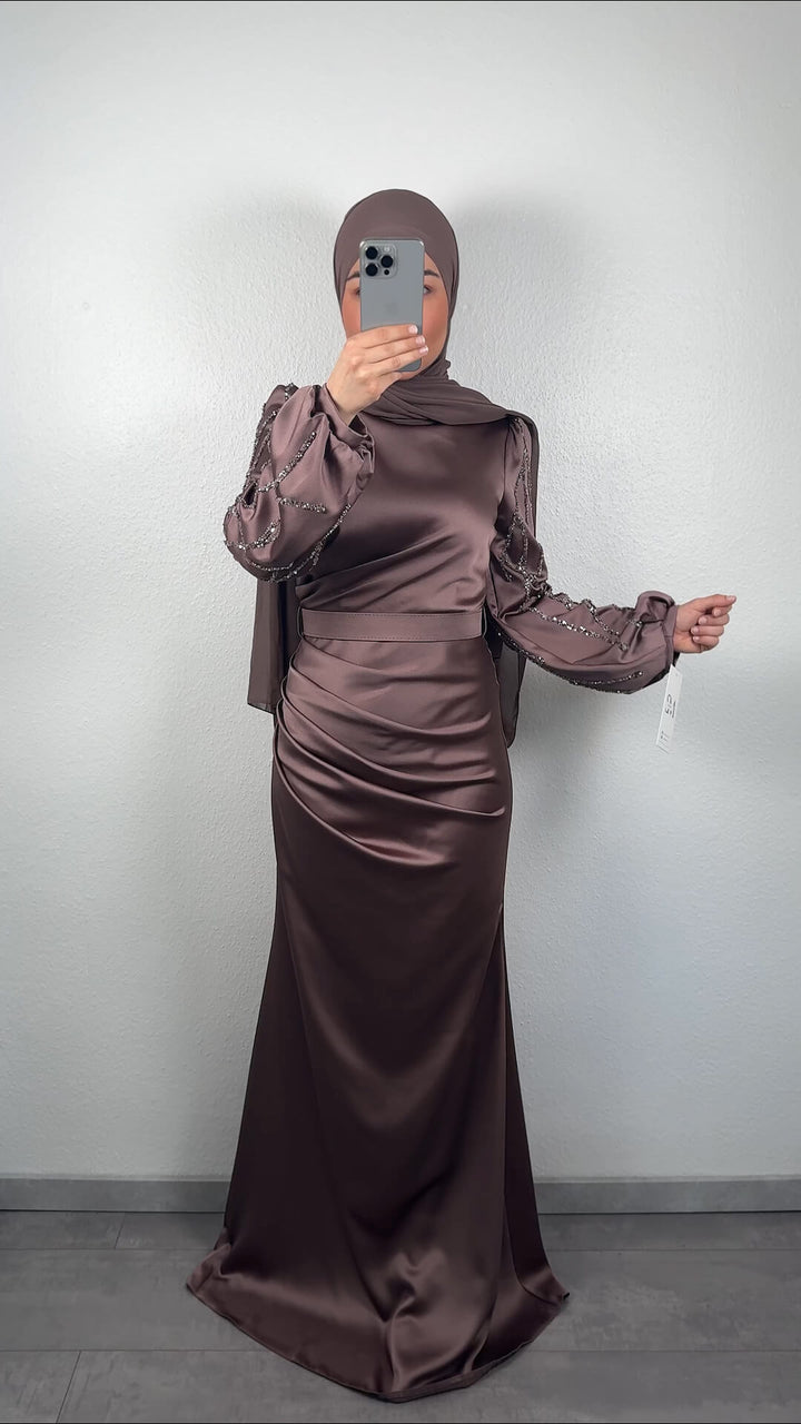 Tami evening dress taupe